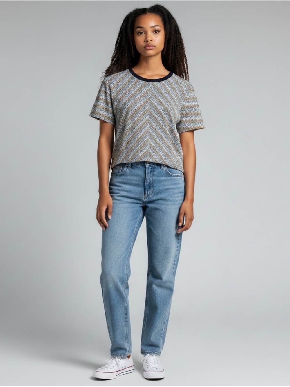 Zara geometric knit crop top with a herringbone pattern